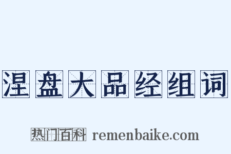 涅盘大品经组词是什么意思的图片